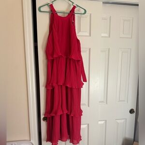 Elegant Pink Tiered Kids Dress